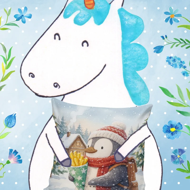 40x40 Kissen Pinguin Winter Pommes Design