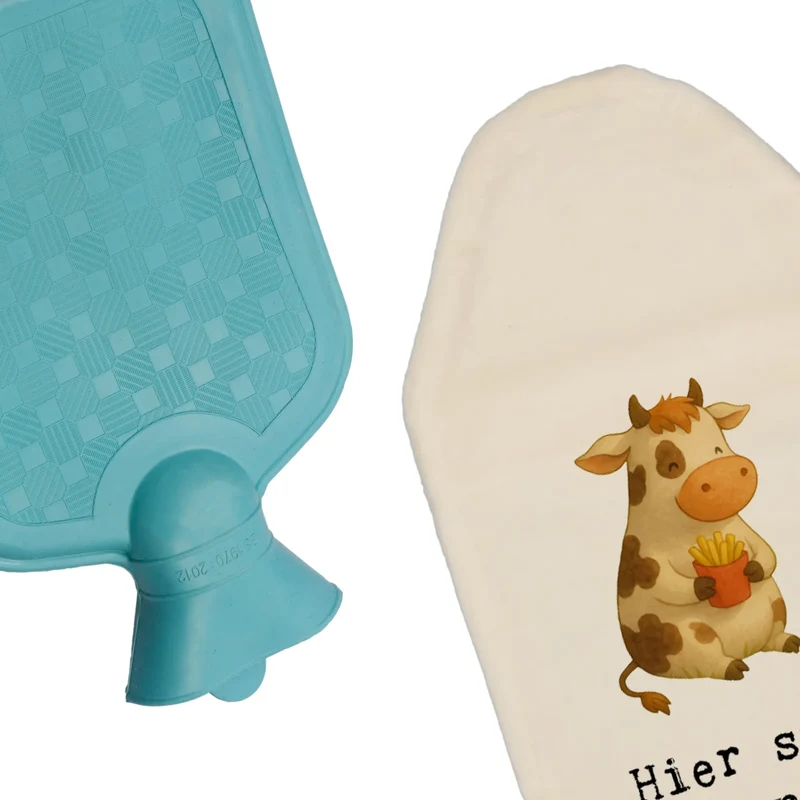 Personalisierte Wärmflasche Kuh Pommes