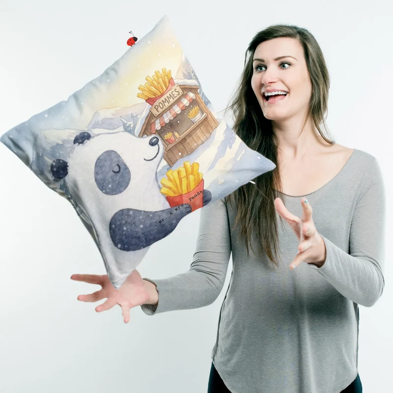 40x40 Kissen Panda Winter Pommes Design