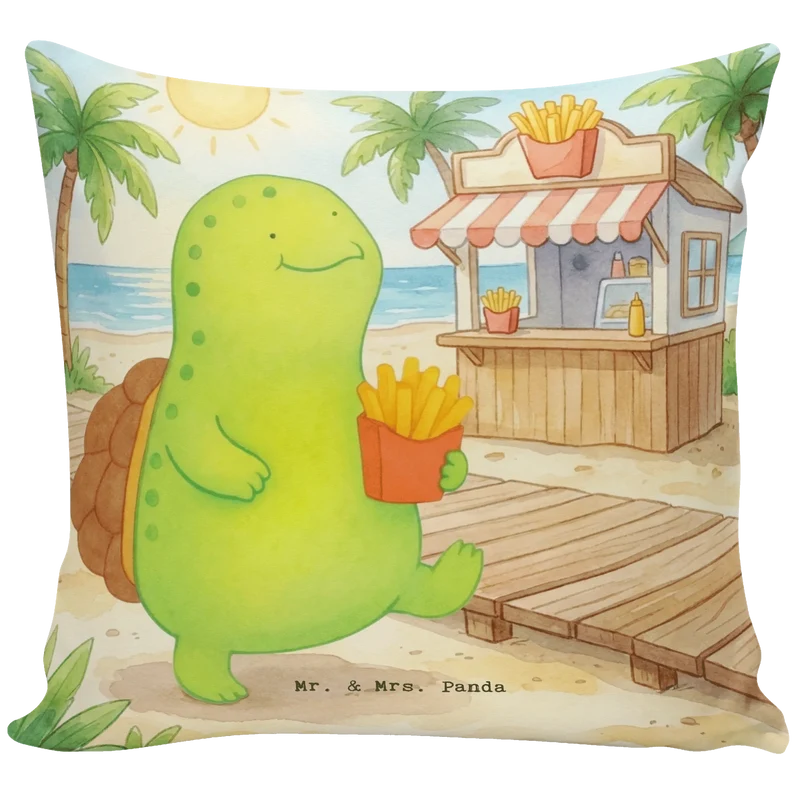 40x40 Kissen Schildkröte Pommes Design