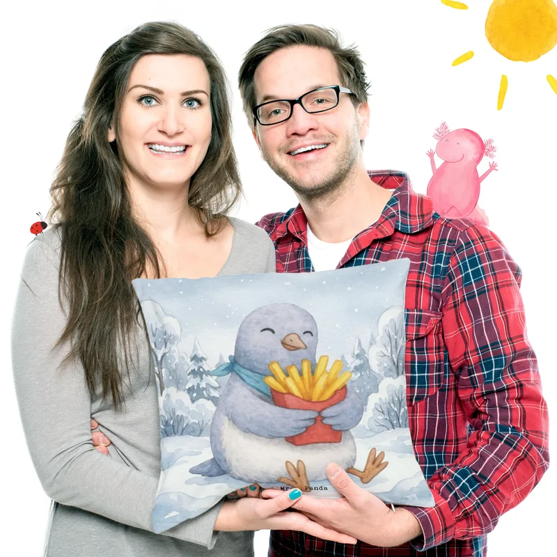 40x40 Kissen Taube Winter Pommes Design