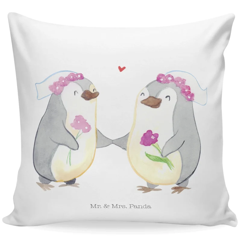 40x40 Kissen Pinguine Lesbian Pride