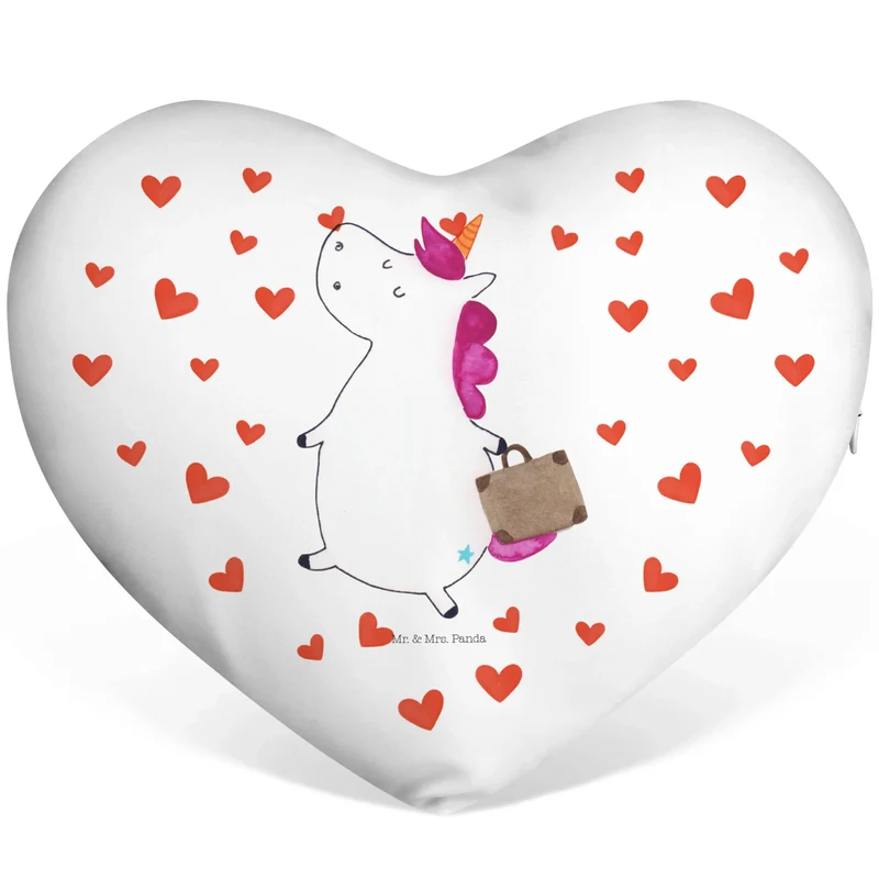 Herzkissen Einhorn Koffer