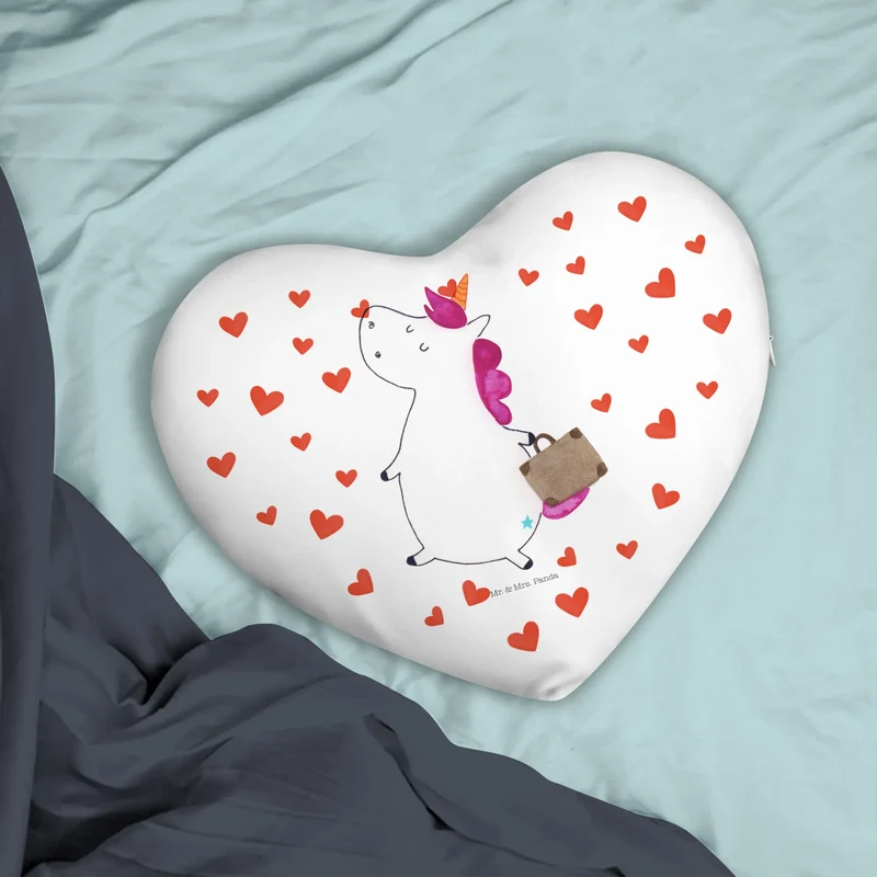 Herzkissen Einhorn Koffer