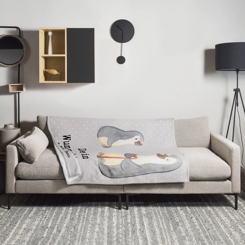 Personalisierte Decke Pinguin Bester Großvater der Welt