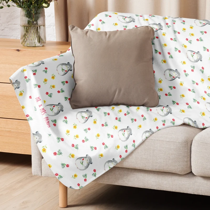 Sherpa-Decke Chinchilla Blume Muster