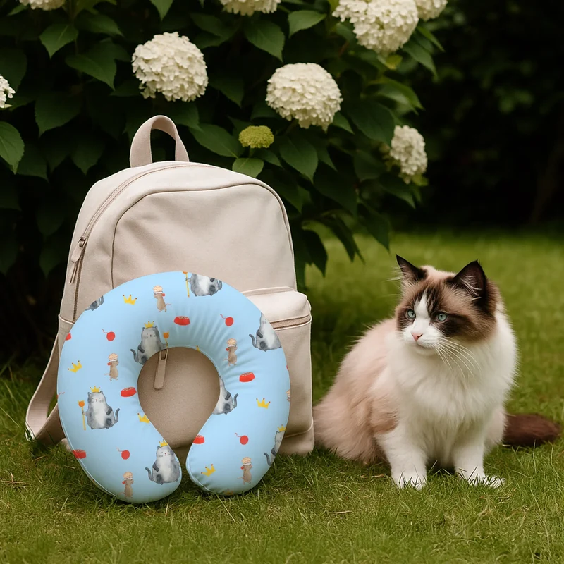 Nackenkissen Katze König Muster