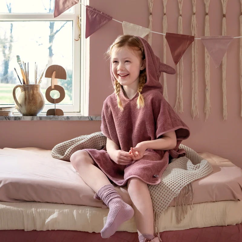 Frottee-Poncho Milo blossom pink
