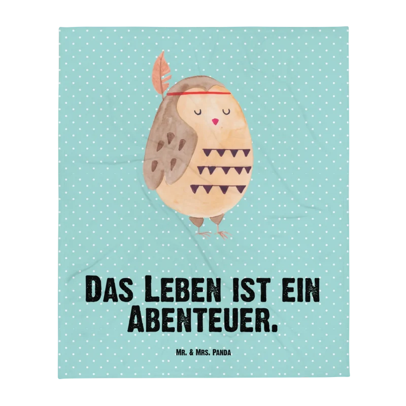 Babydecke Eule Federschmuck