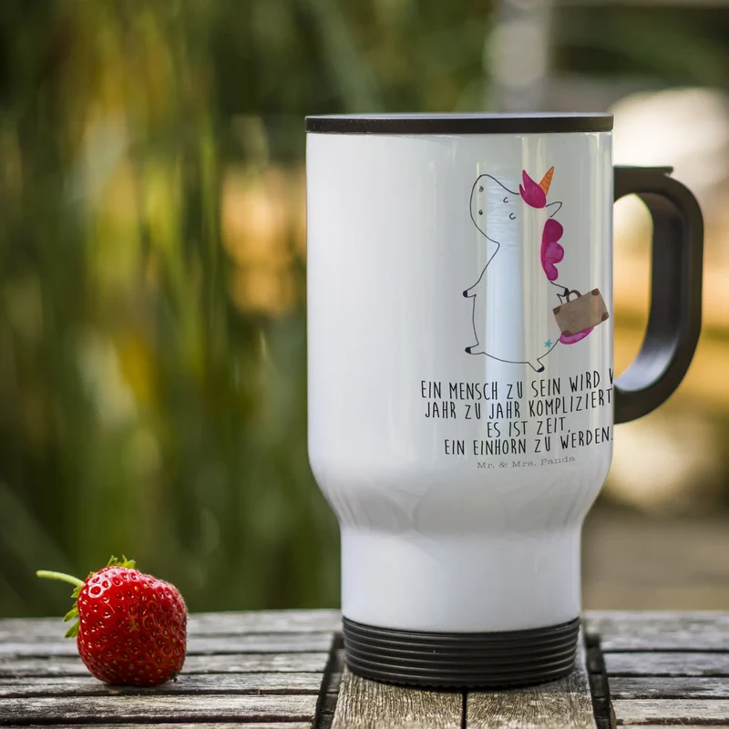 Thermobecher Einhorn Koffer