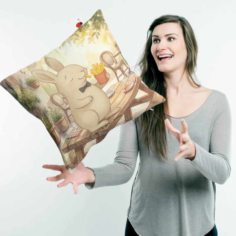 40x40 Kissen Hase Pommes Design
