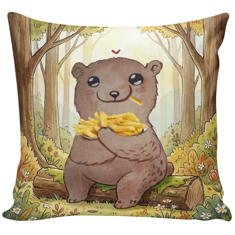 40x40 Kissen Bär Pommes verliebt Design