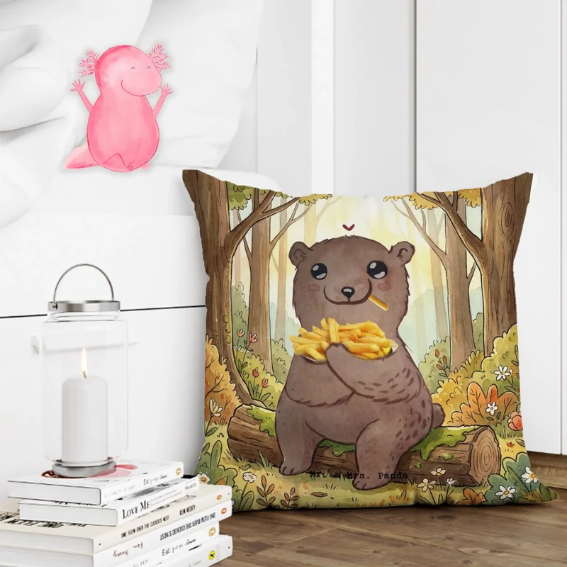 40x40 Kissen Bär Pommes verliebt Design