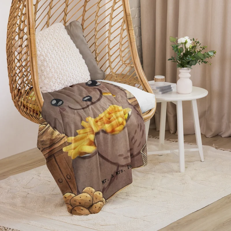 Sherpa Kuscheldecke Bär Pommes verliebt Design