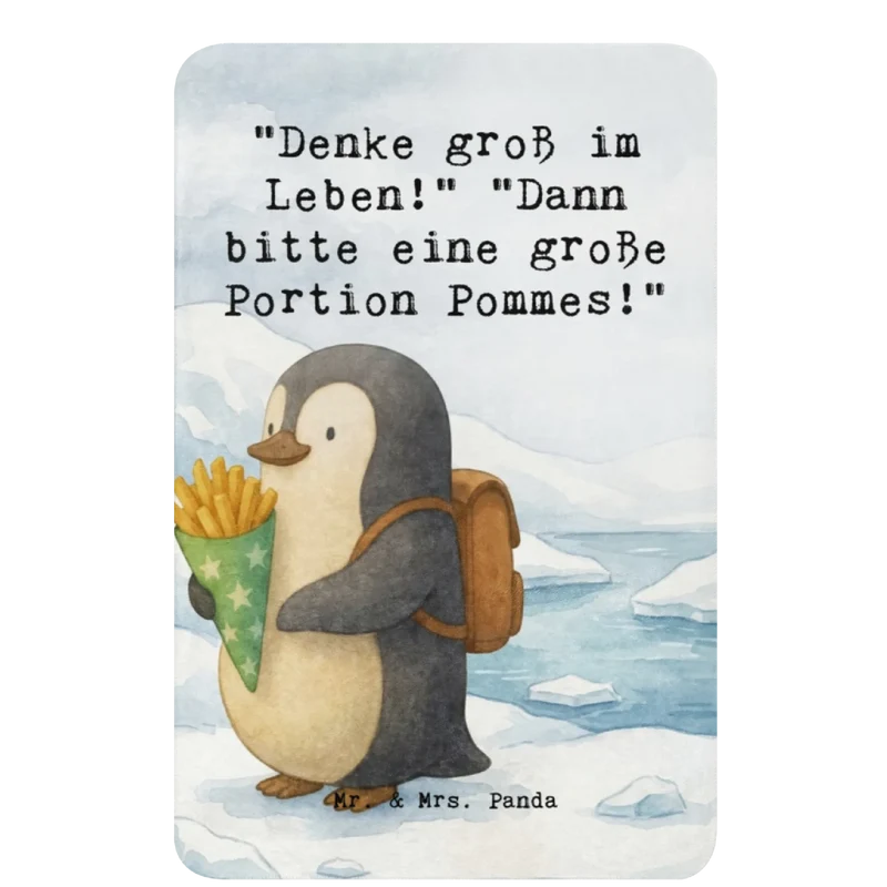 Sherpa Kuscheldecke Pinguin Pommestüte Design