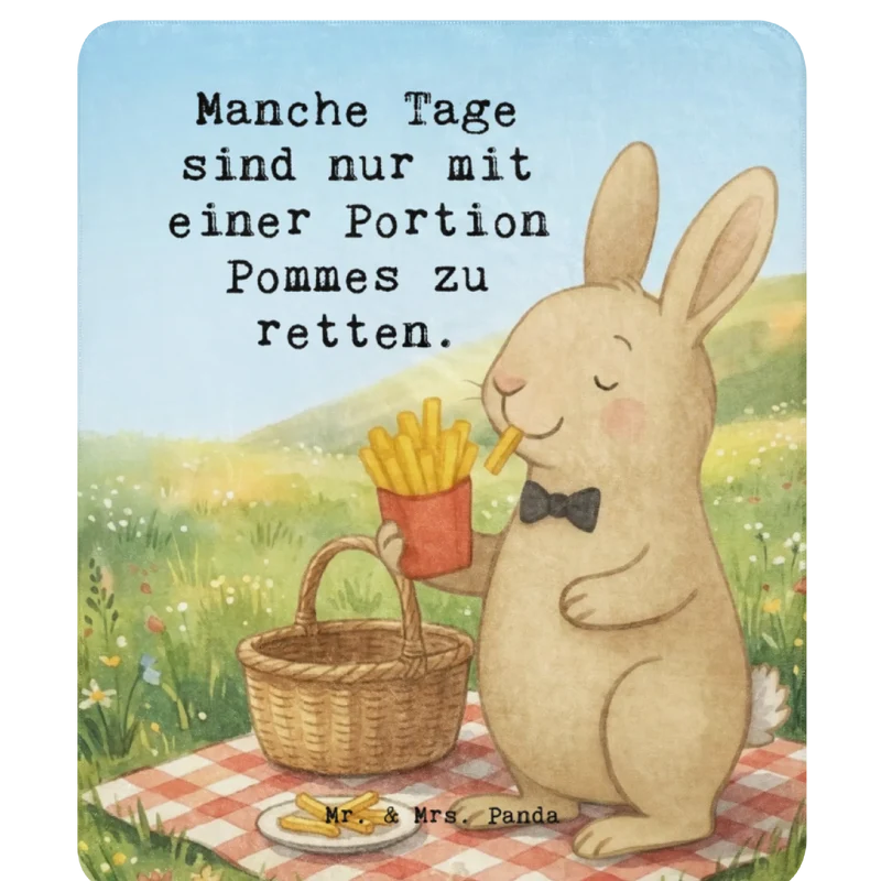 Sherpa Kuscheldecke Hase Pommes Design