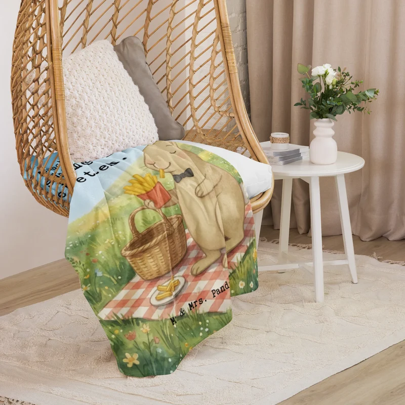 Sherpa Kuscheldecke Hase Pommes Design