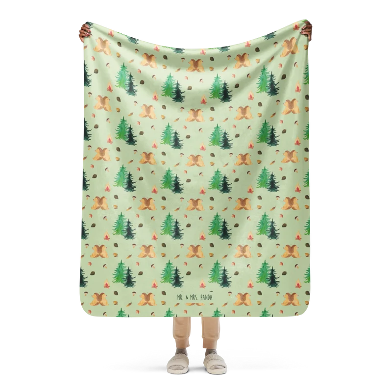 Sherpa Kuscheldecke Igel händchenhaltend Muster