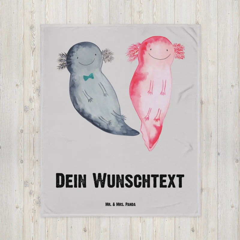 Personalisierte Decke Axolotl Liebe