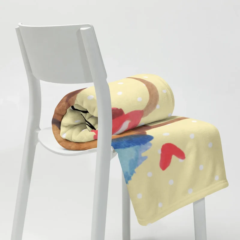 Personalisierte Decke Spinne Agathe Kaffee