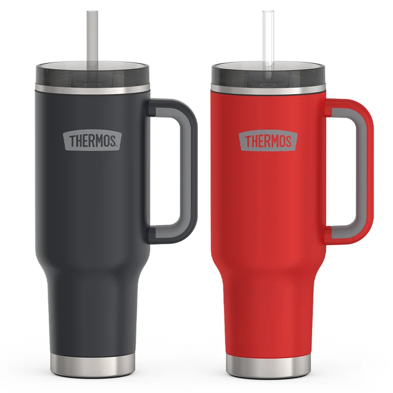 40oz Cup Holder Mug Bundle - Granite & Crimson