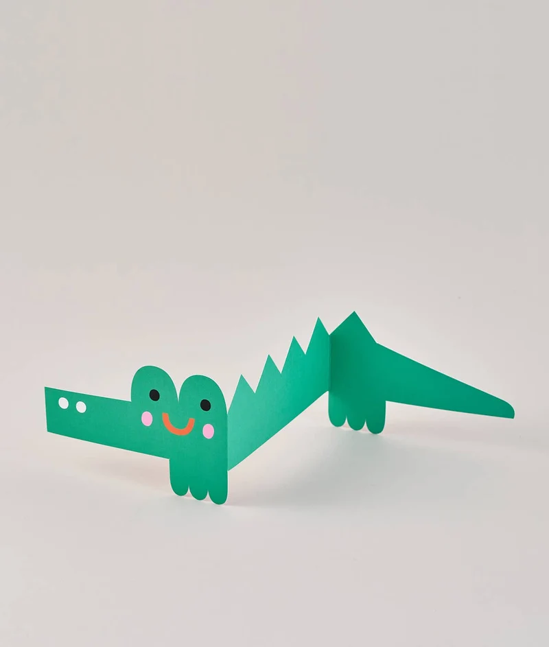 Ausklappbare Geburtstagskarte - Croco