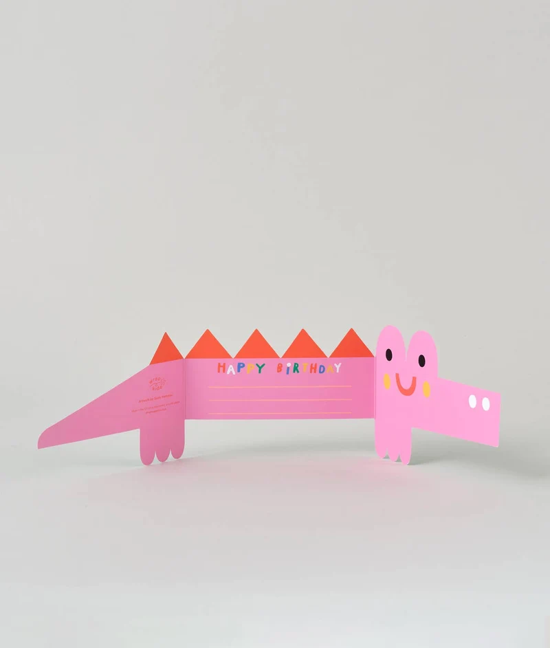 Ausklappbare Geburtstagskarte - Croco