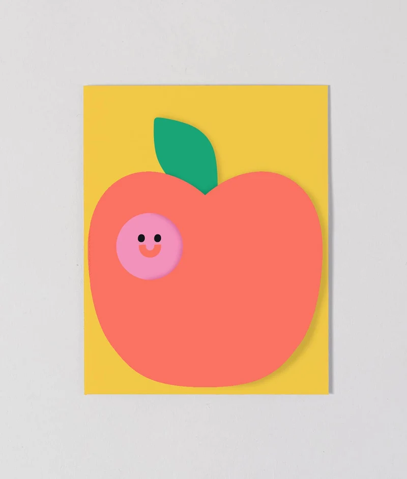 Ausklappbare Geburtstagskarte - Apple