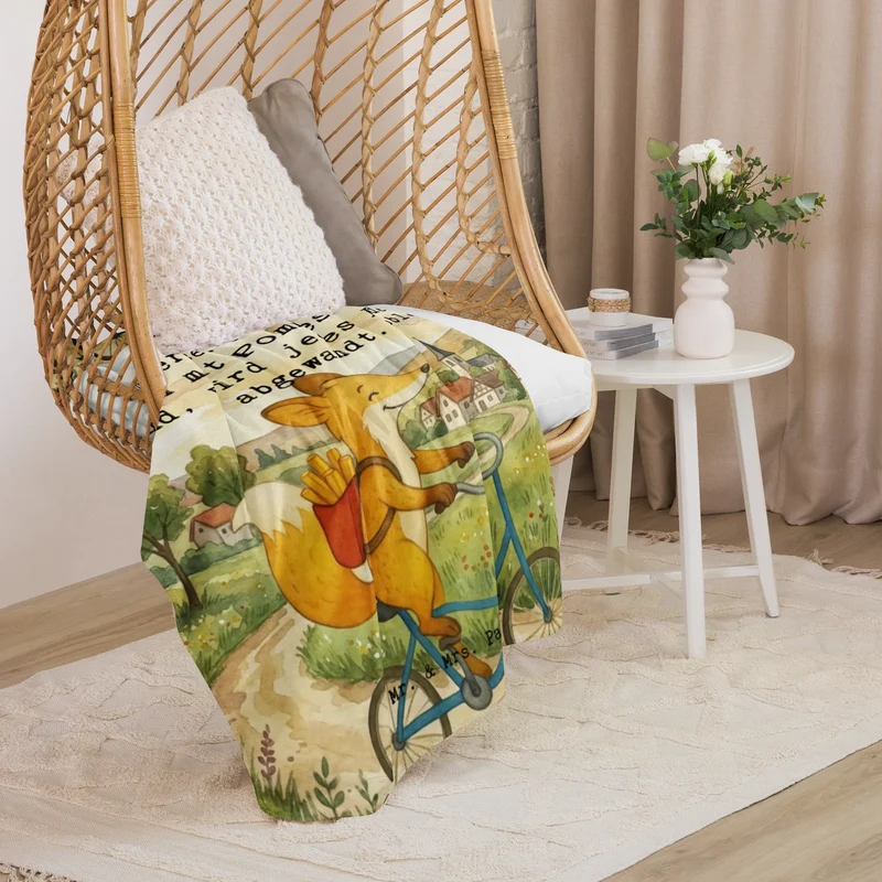 Sherpa Kuscheldecke Fuchs Lieferung Pommes Design
