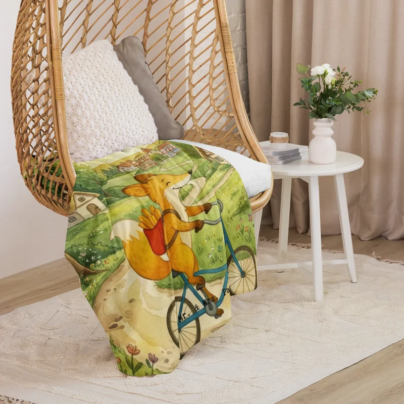 Sherpa Kuscheldecke Fuchs Lieferung Pommes Design