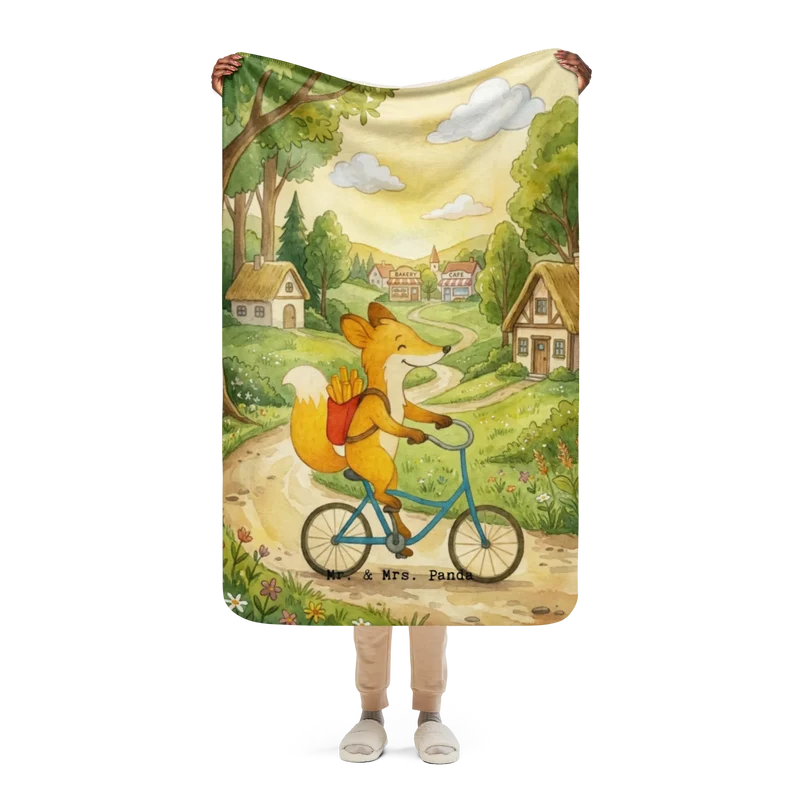 Sherpa Kuscheldecke Fuchs Lieferung Pommes Design