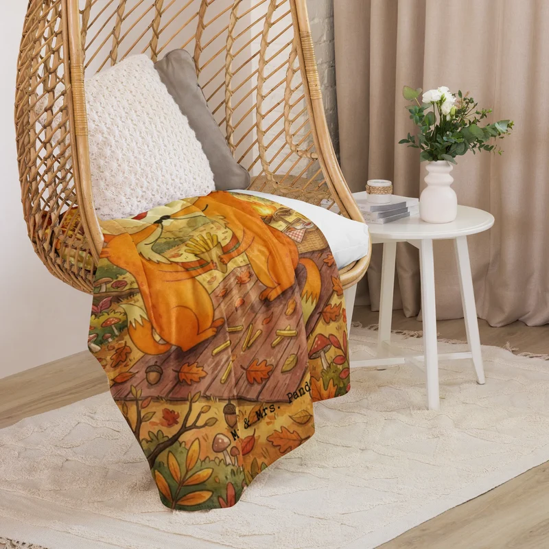 Sherpa Kuscheldecke Füchse Liebe Pommes Design