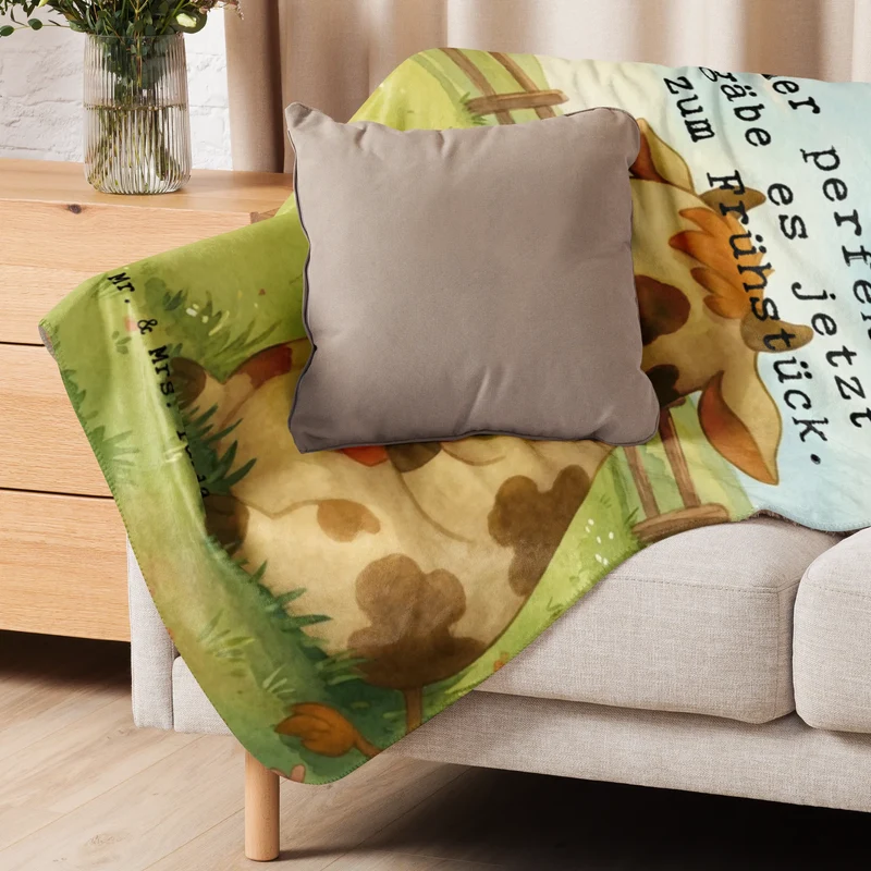 Sherpa Kuscheldecke Kuh Pommes Design