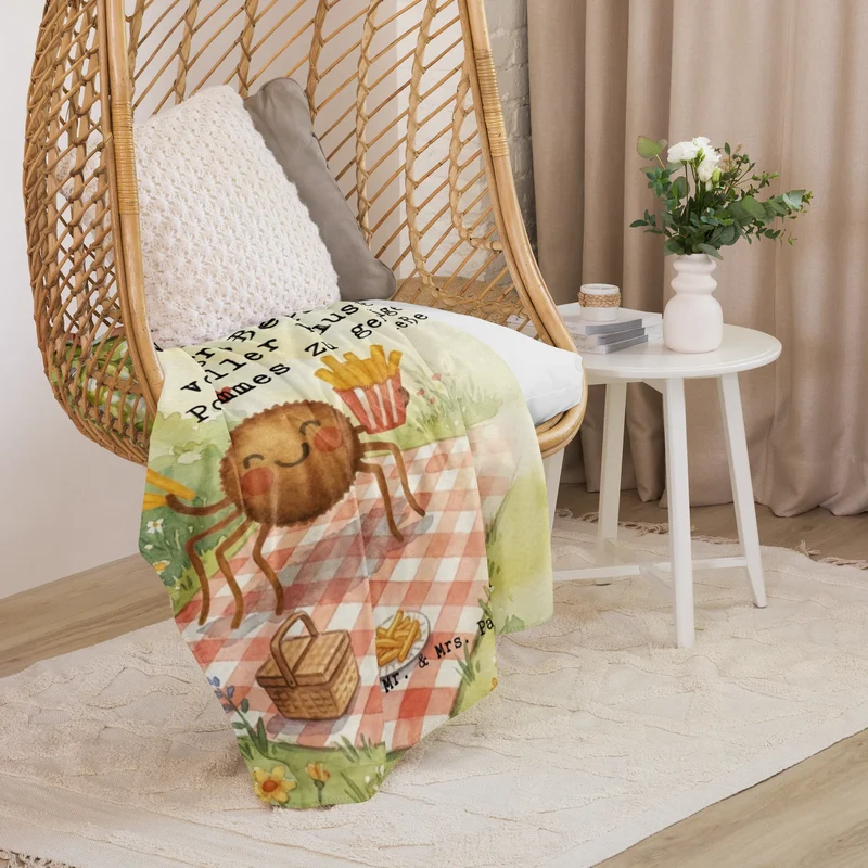 Sherpa Kuscheldecke Spinne Agathe Pommes Design