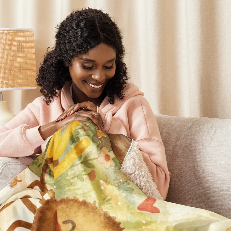 Sherpa Kuscheldecke Spinne Agathe Pommes Design