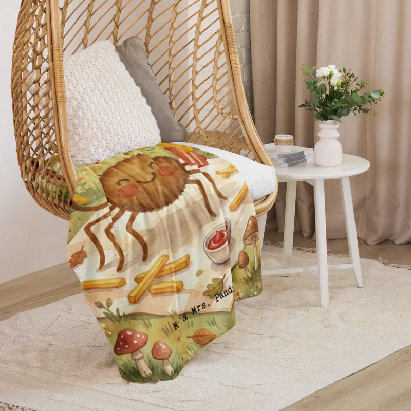 Sherpa Kuscheldecke Spinne Agathe Pommes Design