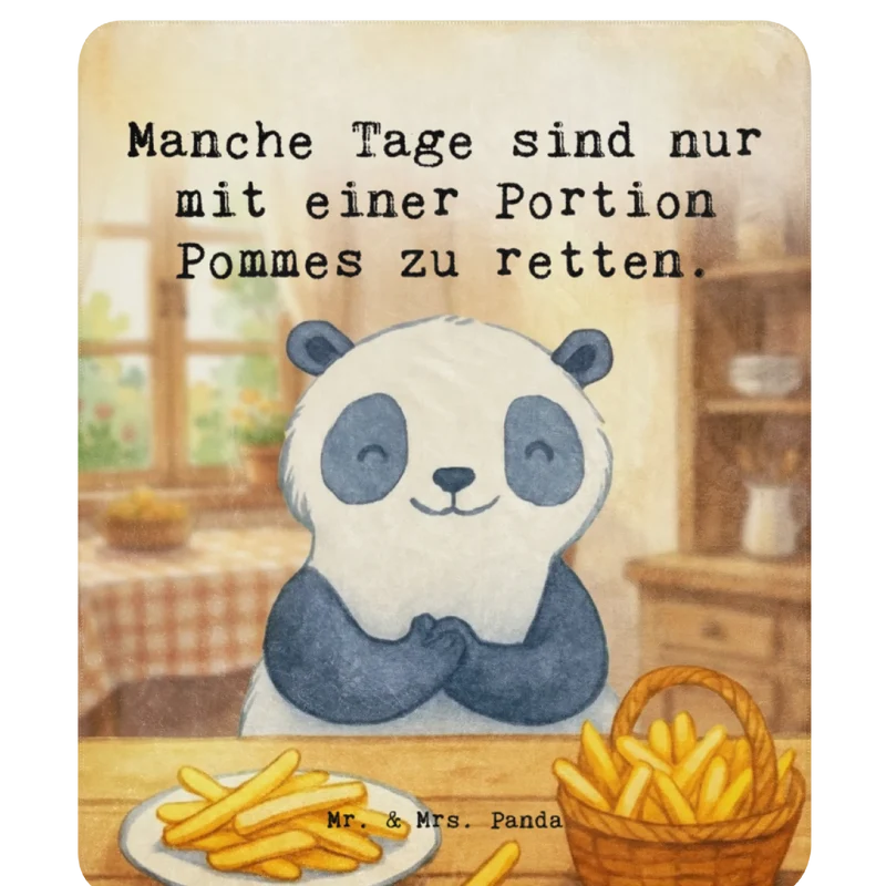 Sherpa Kuscheldecke Panda Pommes Gebet Design