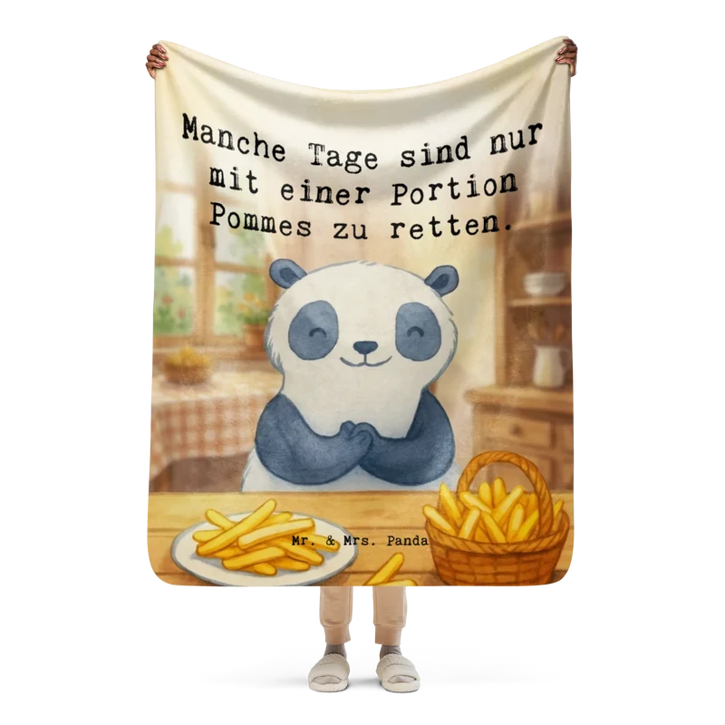 Sherpa Kuscheldecke Panda Pommes Gebet Design