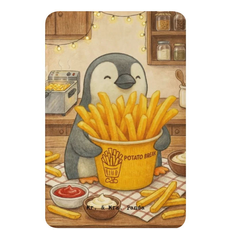 Sherpa Kuscheldecke Pinguin Pommes Eimer Design