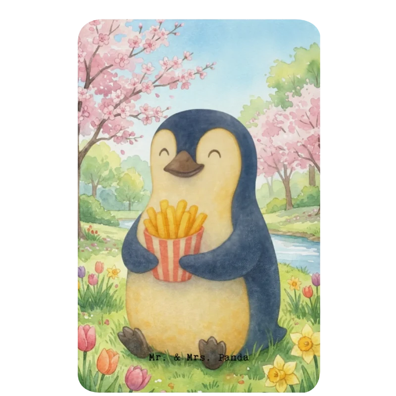 Sherpa Kuscheldecke Pinguin Frühling Pommes Design