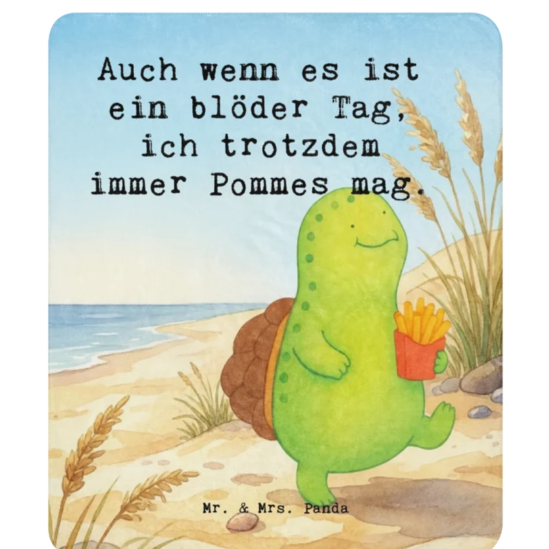 Sherpa Kuscheldecke Schildkröte Pommes Design