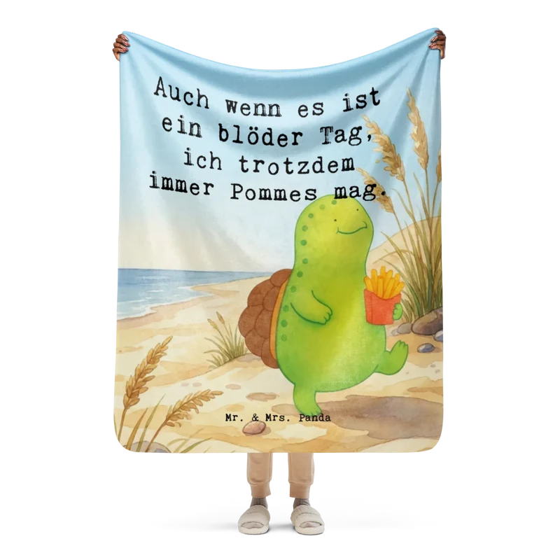 Sherpa Kuscheldecke Schildkröte Pommes Design