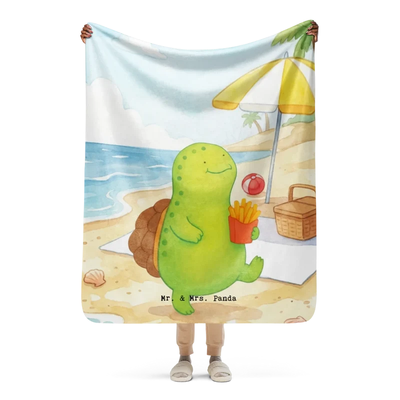Sherpa Kuscheldecke Schildkröte Pommes Design