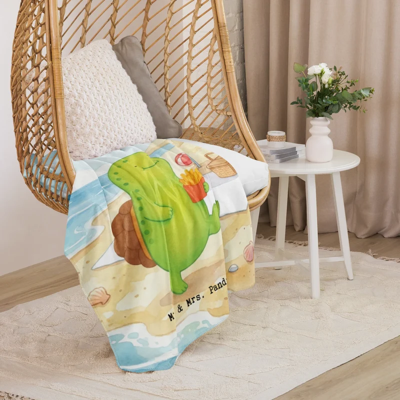 Sherpa Kuscheldecke Schildkröte Pommes Design