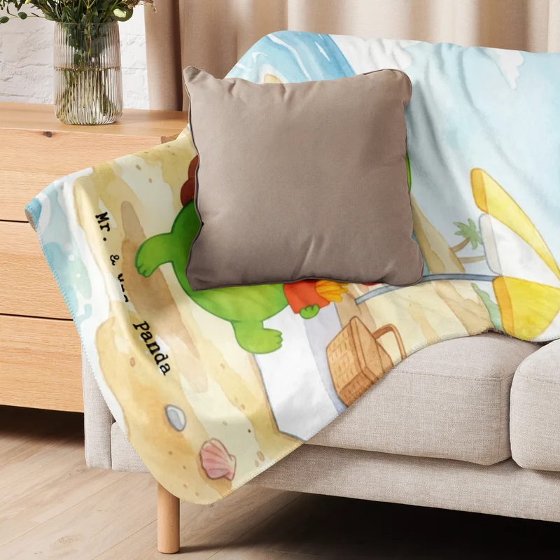 Sherpa Kuscheldecke Schildkröte Pommes Design
