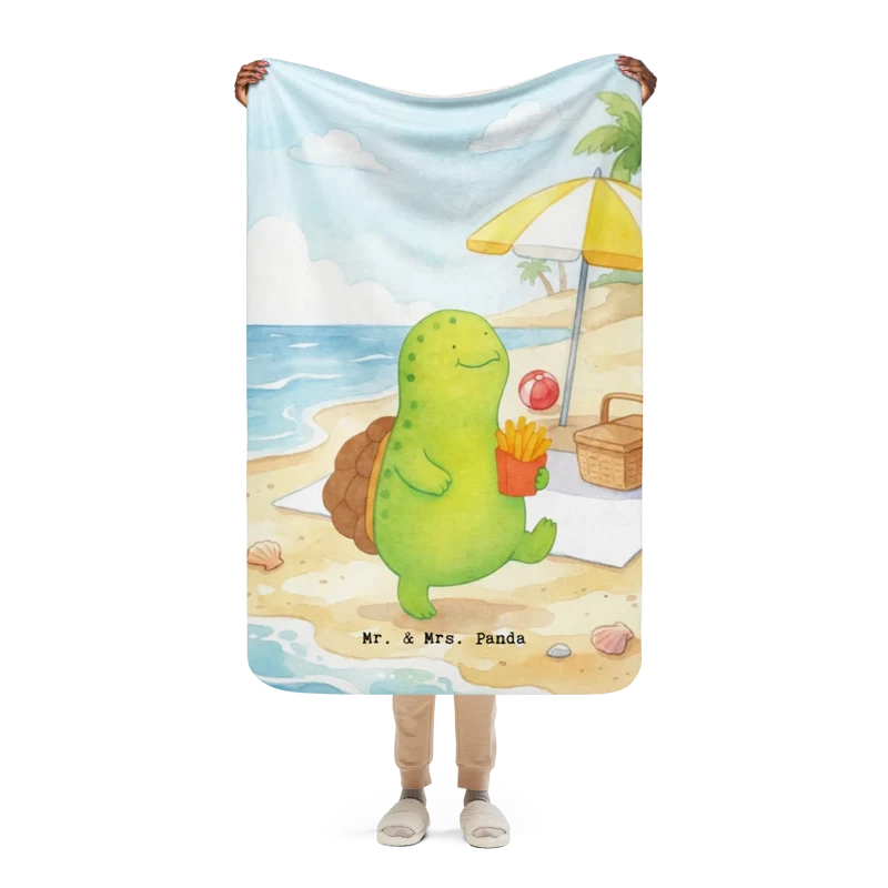 Sherpa Kuscheldecke Schildkröte Pommes Design