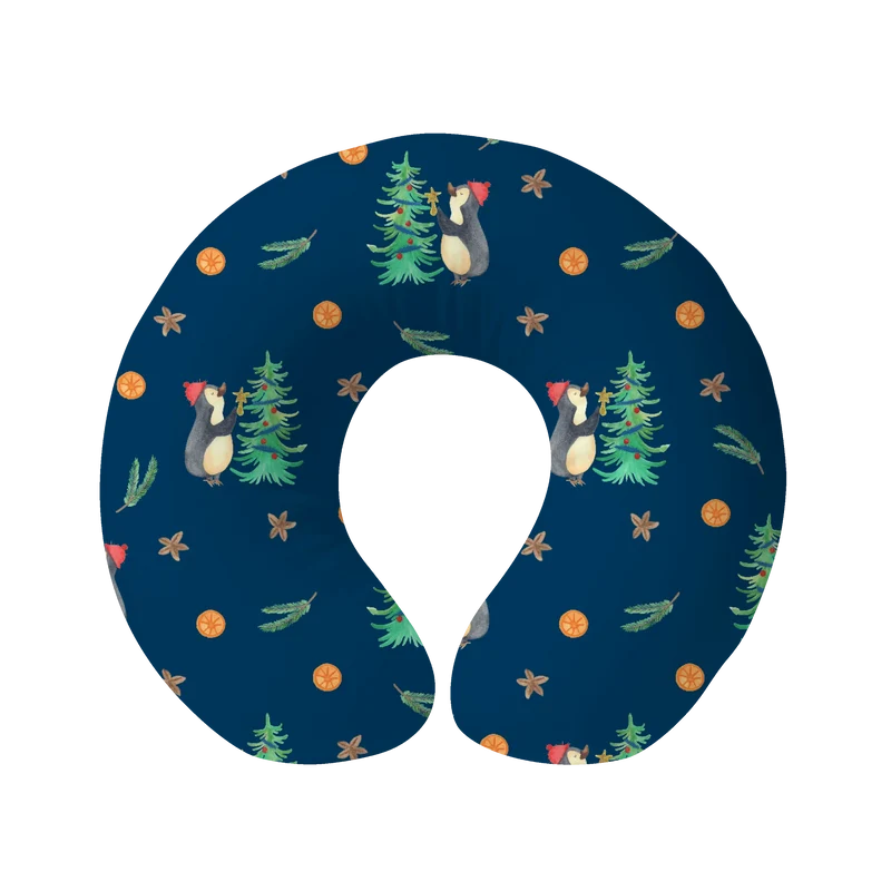 Nackenkissen Pinguin Weihnachtsbaum Muster