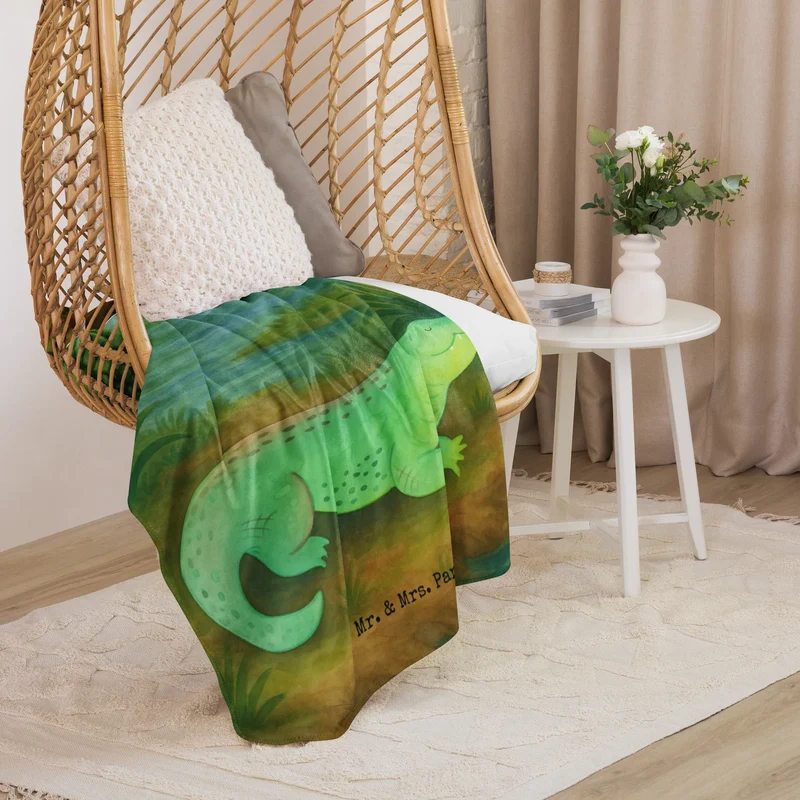 Sherpa Kuscheldecke Krokodil Design