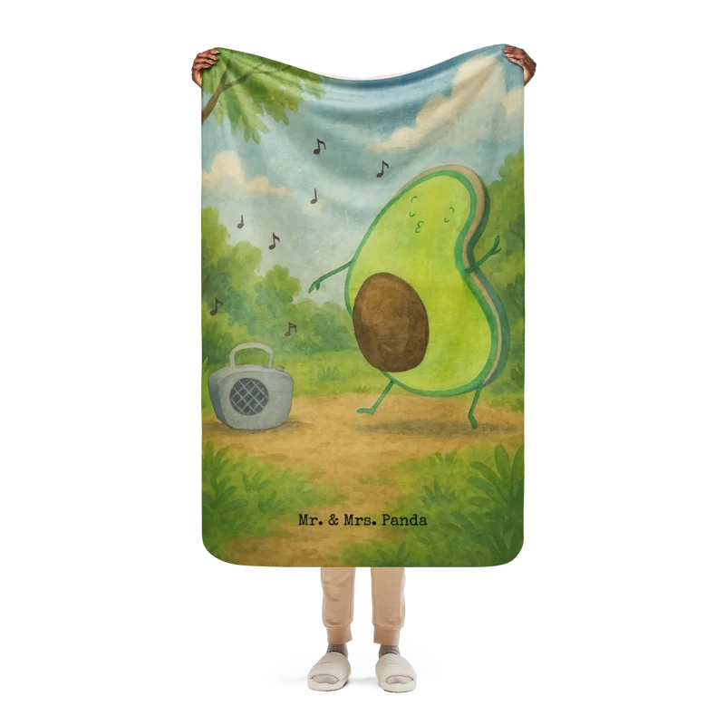 Sherpa Kuscheldecke Avocado Tanzen Design