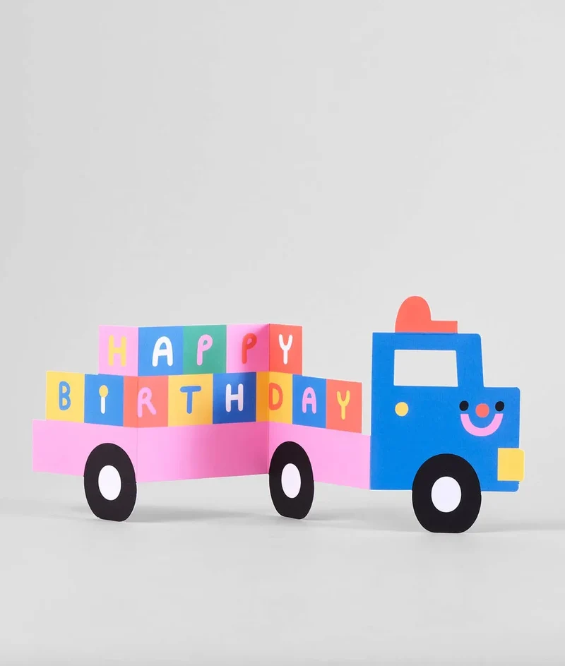 Ausklappbare Geburtstagskarte - Birthday Truck